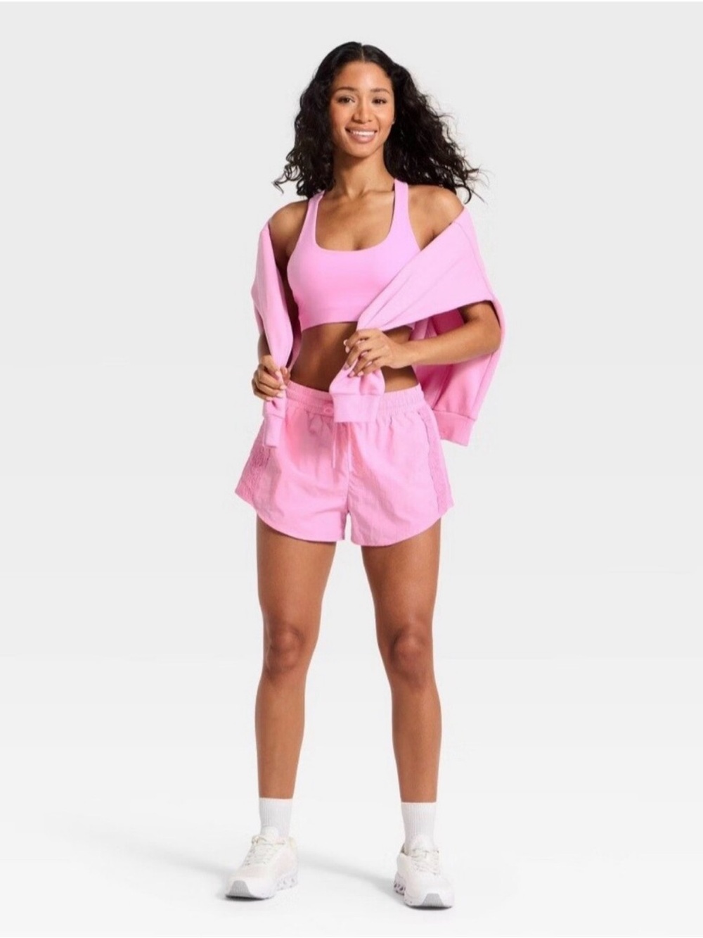 Women's Crochet Trim Woven
Shorts - JoyLab" Pink - Picture 3 of 3